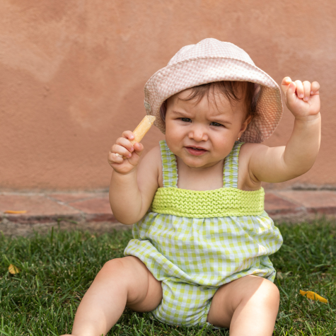 Vichy plaid bodysuit for baby