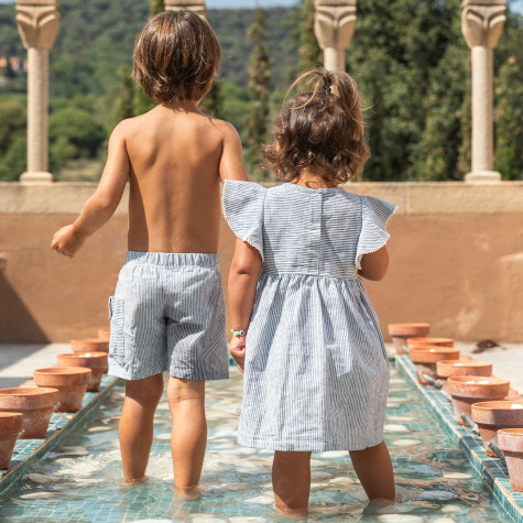 Bébé bleu et blanc robe de marin