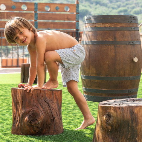 Boy's blue and white bermuda shorts