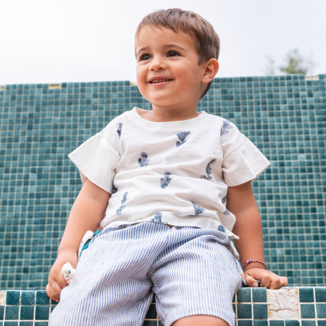 Camiseta estampada algas para niño