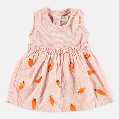 Robe fille aux carottes rose