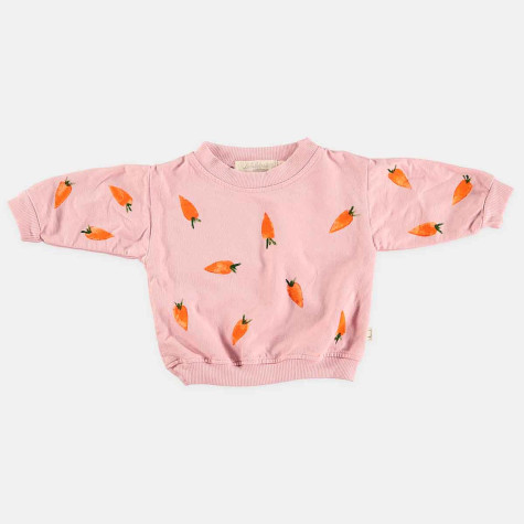 Sudadera rosa de zanahorias para bebe