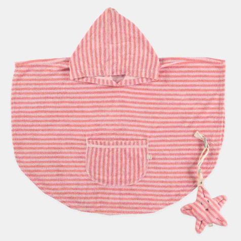 Striped baby bath cape