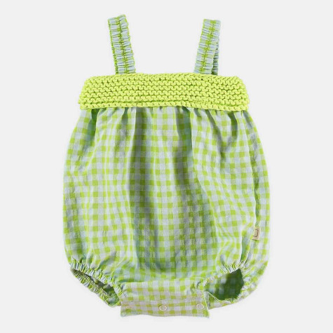 Vichy plaid bodysuit for baby