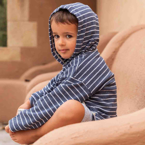 Marine sweatshirt with hood