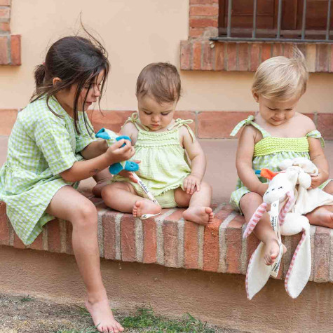 Conjunto blusa niña de cuadros vichy