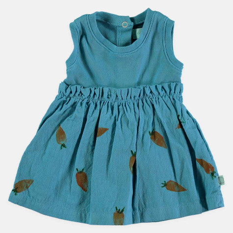 Girl dress with turquoise carrots