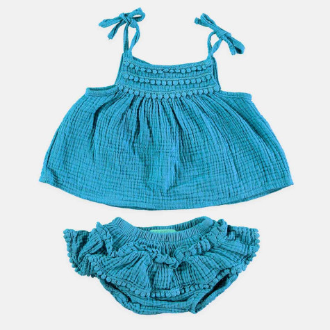 Turquoise blouse set for girl