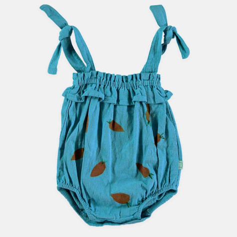 Girl's bodysuit with turquoise carrots