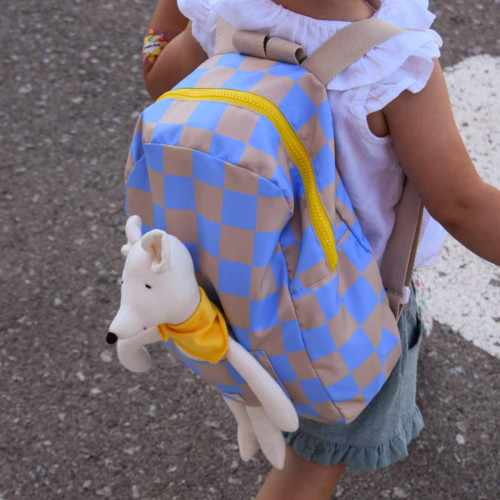 Blue children's chess backpack