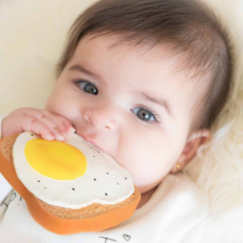 Fried egg baby teether