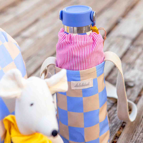 Blue chess bottle rack