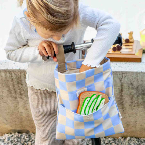 Bolsa para patinete azul ajedrez